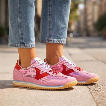 Victoria Saturno Metallic Retro Trainer - Rosa